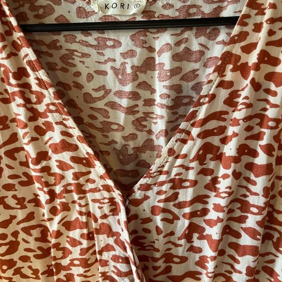 Kori SzL Dress/Romper White/Rust Animal Print - Picture 3 of 6